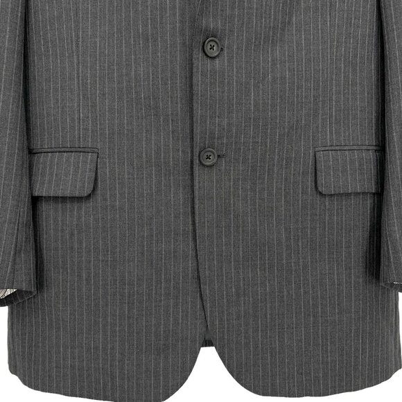 BURBERRY London Men’s 100% Wool Two Vents Stripe Grey Blazer Size 42 Long USA - Picture 5 of 14